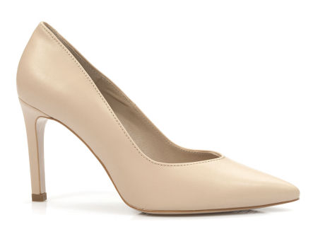 Beżowe czółenka szpilki Bravo Moda 1947