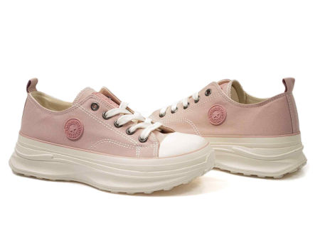 Różowe trampki na platformie Big Star NN274129