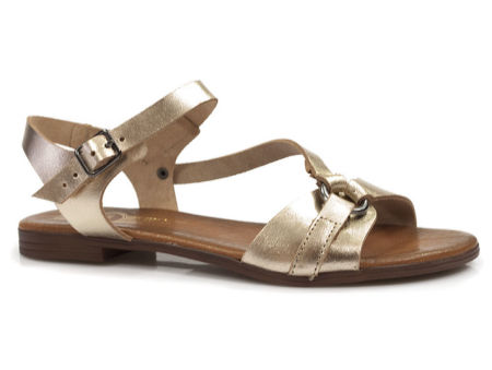 Złote skórzane sandały Lemar 40182