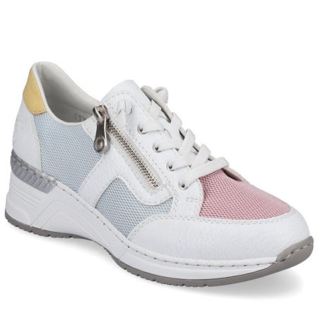 Białe półbuty Rieker N4359-90