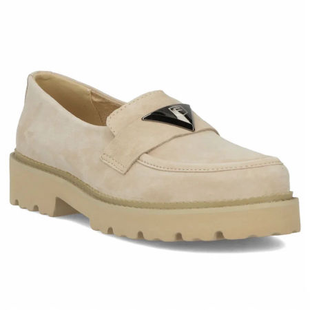 Beżowe skórzane półbuty na platformie Filippo DP6166