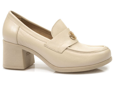 Półbuty na obcasie Lemar 20171 beż