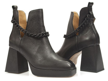 Botki na platformie i obcasie Karino 4455 czarny