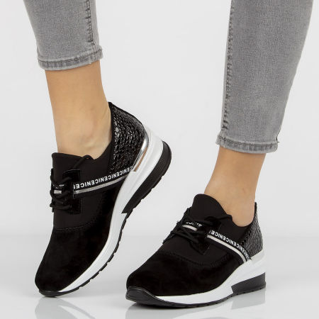 Czarne półbuty sneakersy Filippo DP1388