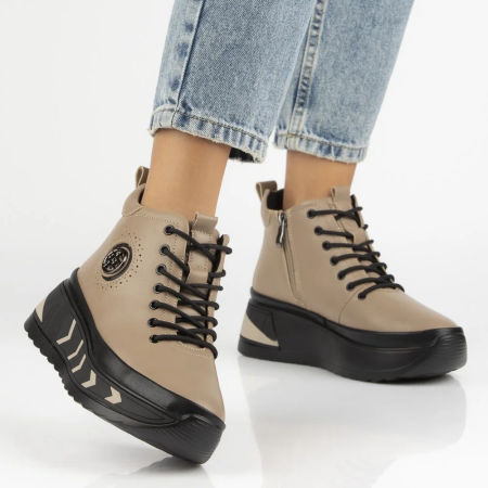 Botki na platformie Filippo DBT4214/25 beż taupe