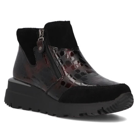 Botki skórzane Filippo DBT6348/24 bordo lakier