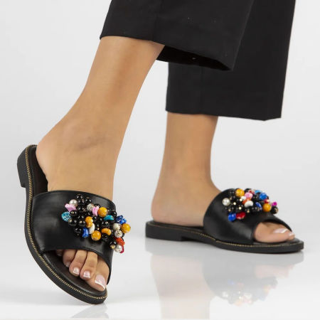 Czarne klapki damskie Filippo DK6233/24