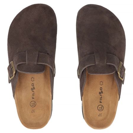 Skórzane zabudowane klapki Filippo DK7918/26 typu mule