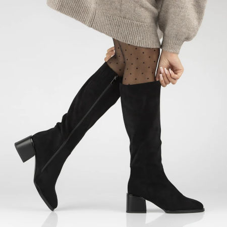 Kozaki na obcasie Filippo DKZ6603/25 czarne - Filippo zdjęcie 1