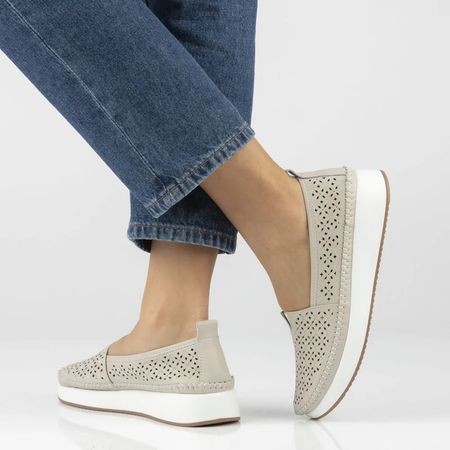 Ażurowe letnie półbuty Filippo DP4555/26 beż