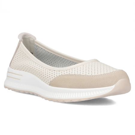 Ażurowe baleriny wsuwane półbuty Filippo DP6134/26 beż
