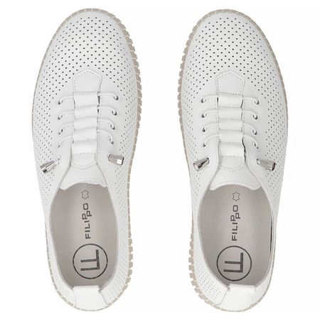 Ażurowe półbuty sneakersy Filippo DP6140/26 biały