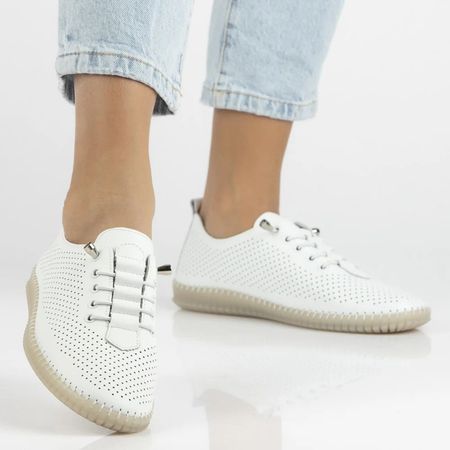Ażurowe półbuty sneakersy Filippo DP6140/26 biały