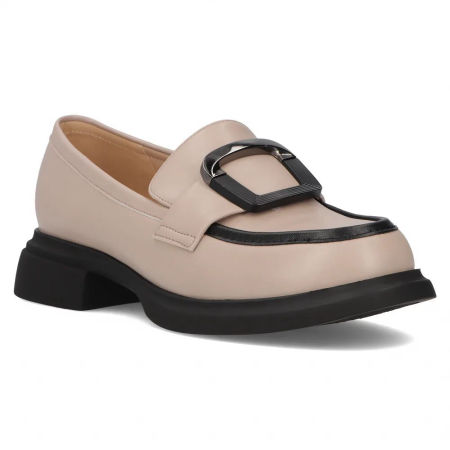 Skórzane półbuty beżowe mokasyny Filippo DP6175
