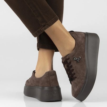 Półbuty z misiem Filippo DP6246/26 ciemny brąz