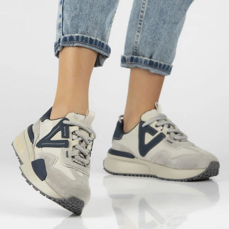 Skórzane półbuty sneakersy na platformie Filippo DP6523