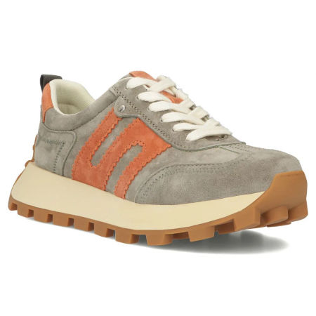 Skórzane półbuty sneakersy Filippo DP6743/25 khaki - Filippo zdjęcie 4