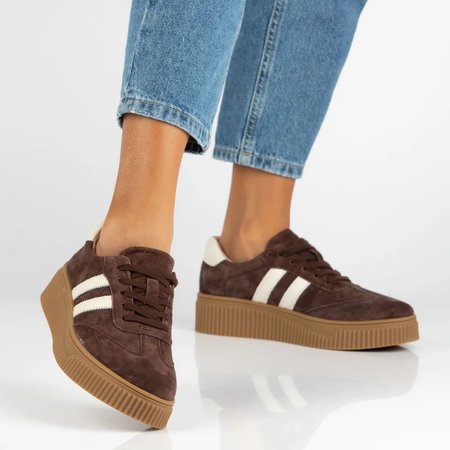Półbuty sportowe sneakersy Filippo DP6776/26 ciemny brąz