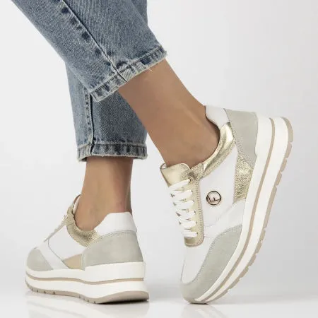 Półbuty damskie Filippo DP6858/25 biały/złoto