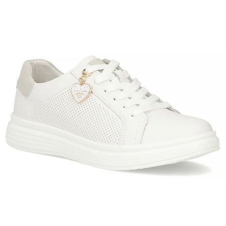 Skórzane półbuty sneakersy Filippo DP6860/26 białe