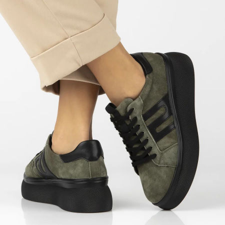 Półbuty sneakersy Filippo DP7175/25 khaki - Filippo zdjęcie 2