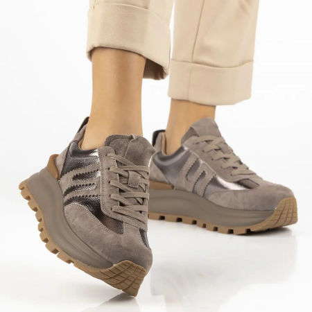 Skórzane półbuty sneakersy damskie Filippo DP7408/25  - Filippo zdjęcie 2