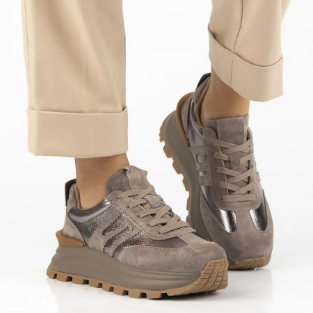 Skórzane półbuty sneakersy damskie Filippo DP7408/25  - Filippo zdjęcie 3