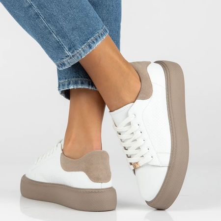 Półbuty na platformie sneakersy Filippo DP7502/26 biały