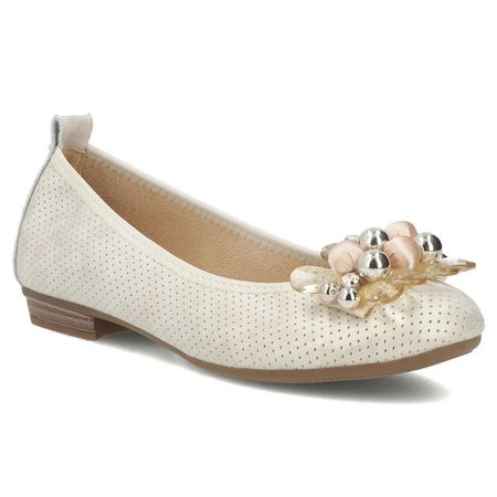 Beżowe balerinki czółenka Filippo DP7572/26