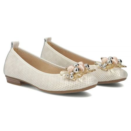 Beżowe balerinki czółenka Filippo DP7572/26