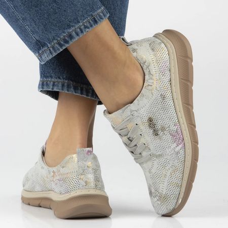 Ażurowe półbuty Filippo DP7573/26 szary