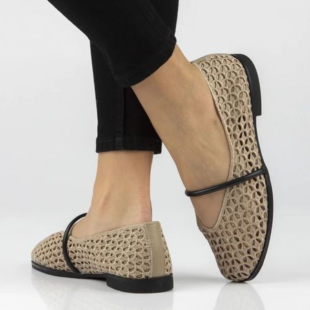 Ażurowe baleriny półbuty Filippo DP7603/26 BE