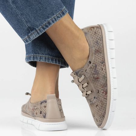 Ażurowe wsuwane półbuty Filippo DP7671/26 beż