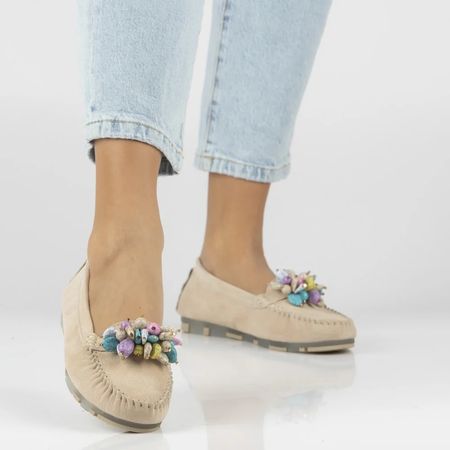 Mokasyny z kamykami Filippo DP7809/26 beż