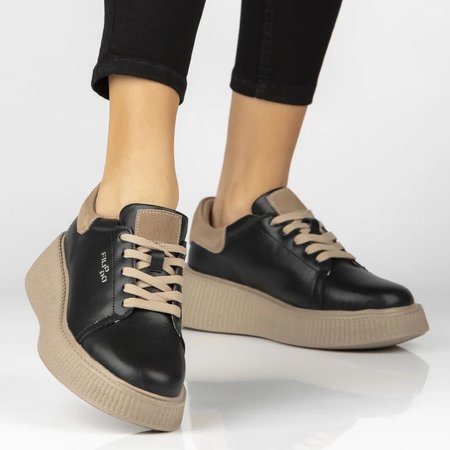 Skórzane półbuty sneakersy Filippo DP7982/26 czarny