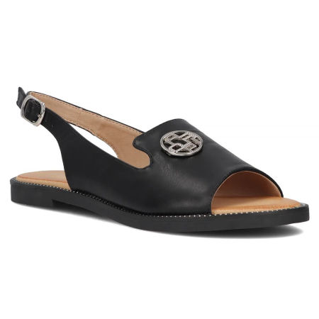 Czarne sandały skórzane Filippo DS3666