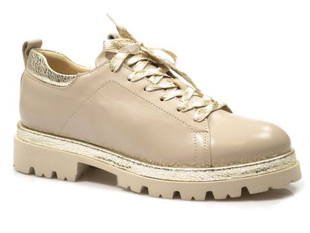 Beżowe półbuty sznurowane oxfordy Gamis 7437