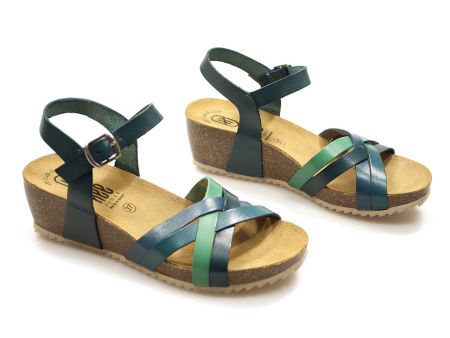 Sandały na koturnie espadryle Hee 25001 jeans multi - Hee Shoes zdjęcie 4