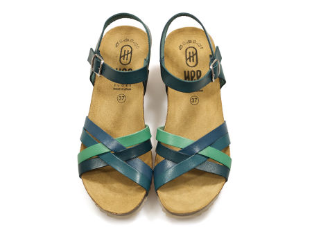 Sandały na koturnie espadryle Hee 25001 jeans multi - Hee Shoes zdjęcie 3