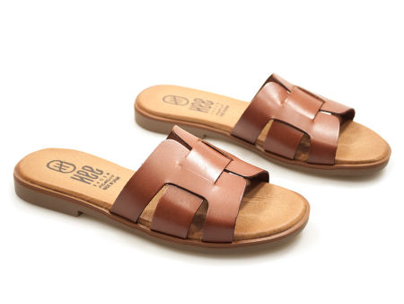 Brązowe skórzane klapki damskie Hee 25320 - Hee Shoes zdjęcie 3