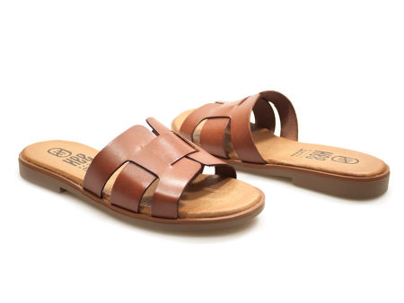 Brązowe skórzane klapki damskie Hee 25320 - Hee Shoes zdjęcie 2