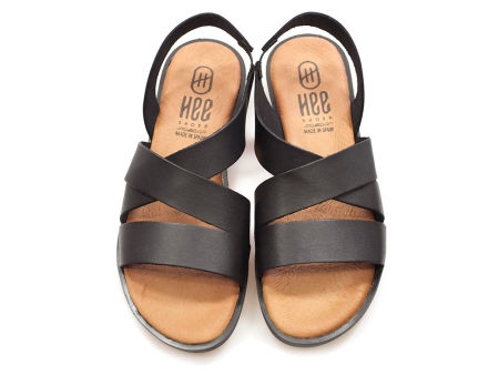 Czarne skórzane sandały gladiatorki Hee 25366 - Hee Shoes zdjęcie 4