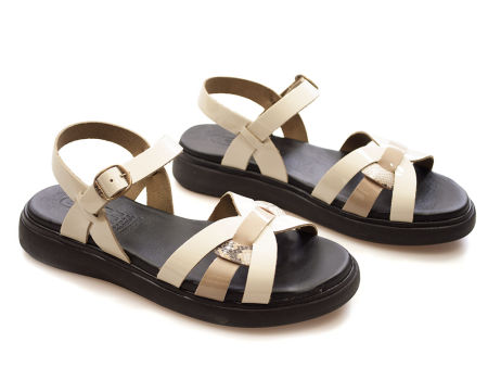 Beżowe skórzane sandały damskie Hee 25371 - Hee Shoes zdjęcie 2