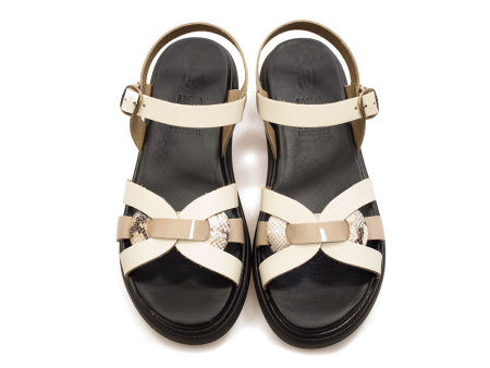 Beżowe skórzane sandały damskie Hee 25371 - Hee Shoes zdjęcie 4
