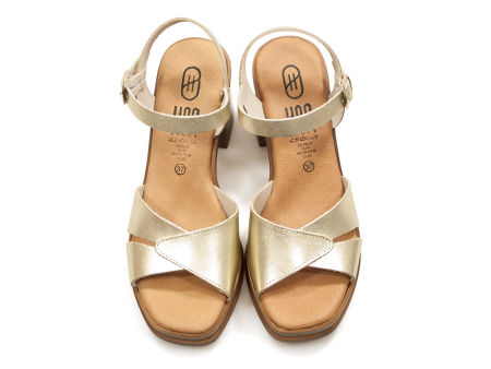 Sandały na obcasie i platformie Hee 25543 złoty - Hee Shoes zdjęcie 4