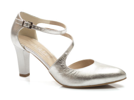Srebrne eleganckie czółenka do tańca Kotyl 1283