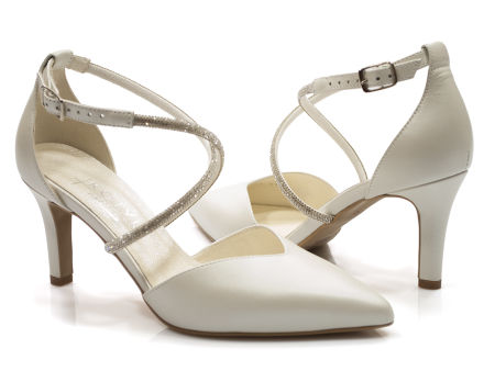 czółenka ślubne Kotyl 3714 biały perła