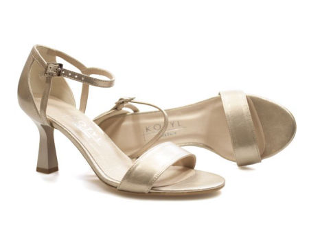 Złote sandały szpilki Kotyl 4367