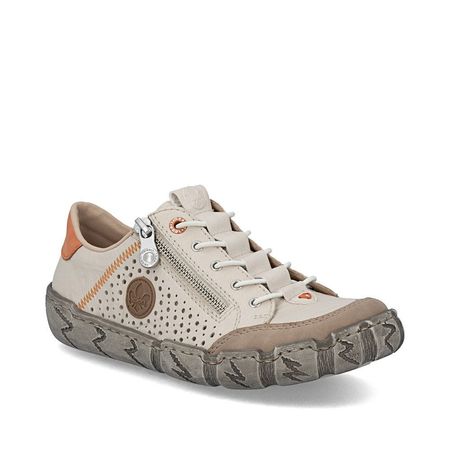 Półbuty ażurowe sneakersy Rieker L0355-61 beż