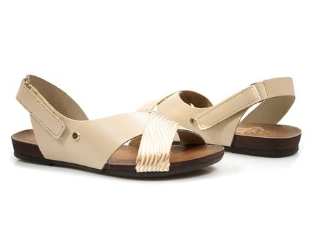 Beżowe skórzane sandały Lemar 40141